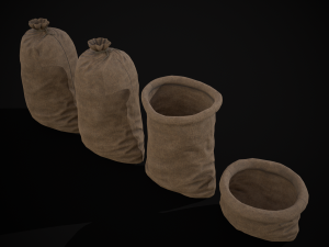 Burlap Sacks Storage Model 3D