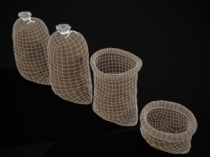 Burlap Sacks Storage Model 3D