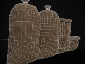 Burlap Sacks Storage Model 3D