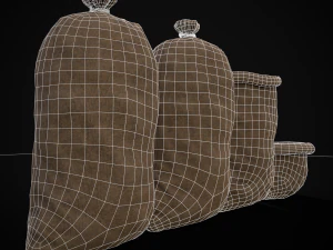Burlap Sacks Storage 3D Model