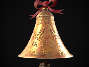 Gold Bell Tree Ornament 3D Model