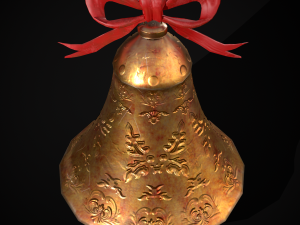 Gold Bell Tree Ornament 3D Model