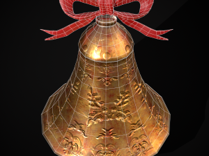 Gold Bell Tree Ornament 3D Model