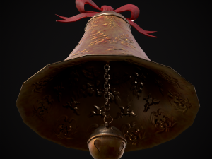 Gold Bell Tree Ornament 3D Model