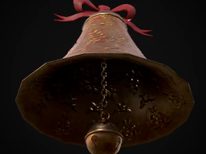 Gold Bell Tree Ornament 3D Model