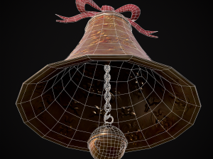 Gold Bell Tree Ornament 3D Model