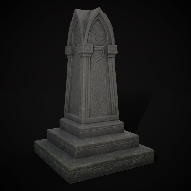 Gothic Obelisk Tombstone 3D 모델 .c4d .max .obj .3ds .fbx .stl .blend 