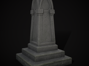 Gothic Obelisk Tombstone 3D Model