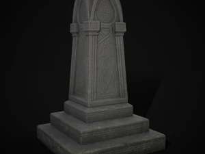 Batu Nisan Obelisk Gotik Model 3D
