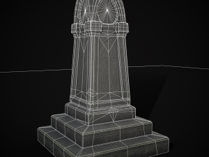 Gothic Obelisk Tombstone 3D 모델