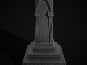 Gothic Obelisk Tombstone 3D 모델