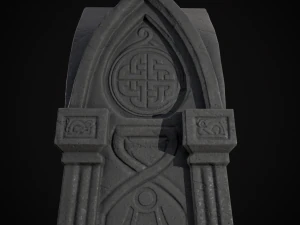 Gothic Obelisk Tombstone 3D Model