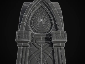 Gothic Obelisk Tombstone 3D Model