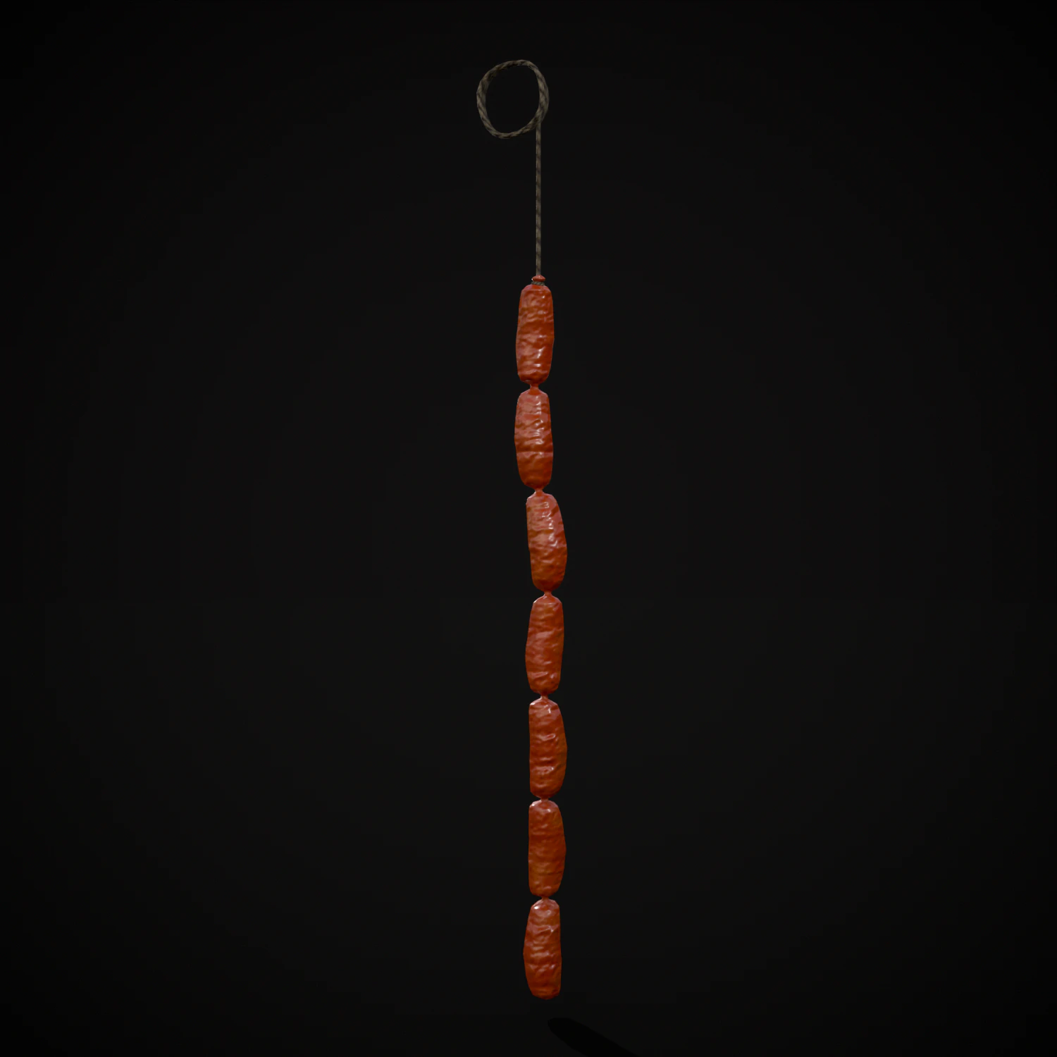Hanging English Sausage Link 3D Model .c4d .max .obj .3ds .fbx .stl .blend 