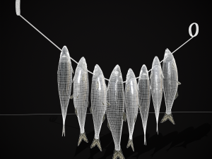 Hanging Herring Fish 3D Model