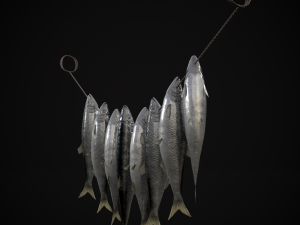 Hanging Herring Fish 3D Model