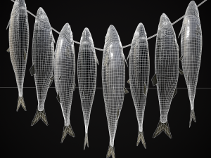 Hanging Herring Fish 3D Model