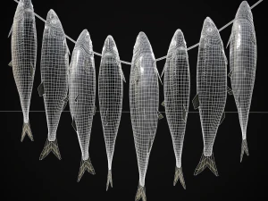 Hanging Herring Fish 3D Model