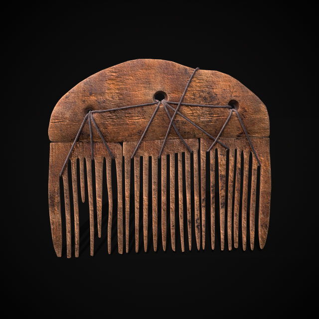 Viking Beard Comb 3D Model .c4d .max .obj .3ds .fbx .stl .blend 