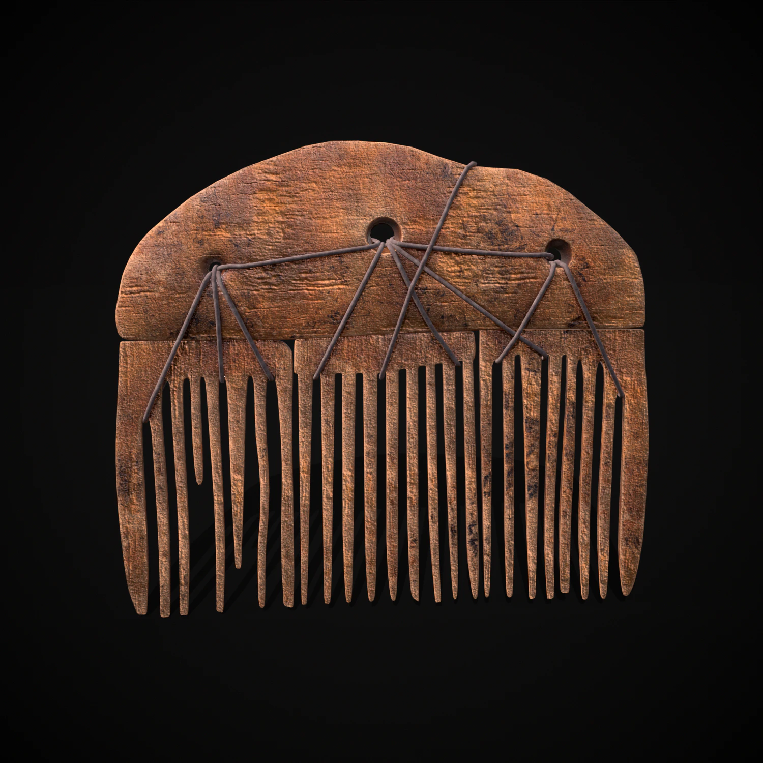 Viking Beard Comb 3D Model .c4d .max .obj .3ds .fbx .stl .blend
