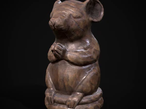 Wooden Praying Mouse Toy 3D Model