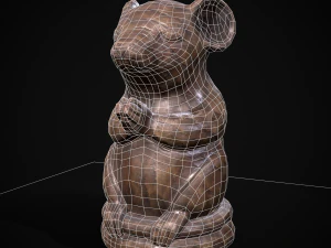 Wooden Praying Mouse Toy 3D Model
