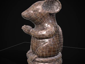 Wooden Praying Mouse Toy 3D Model