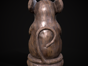 Wooden Praying Mouse Toy Model 3D