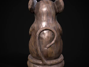 Wooden Praying Mouse Toy 3D Model