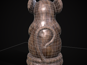 Wooden Praying Mouse Toy Model 3D