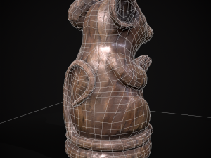 Wooden Praying Mouse Toy Model 3D