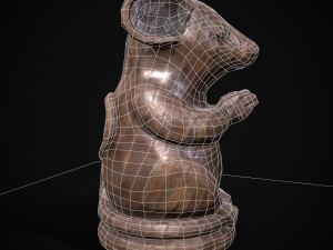 Wooden Praying Mouse Toy Model 3D