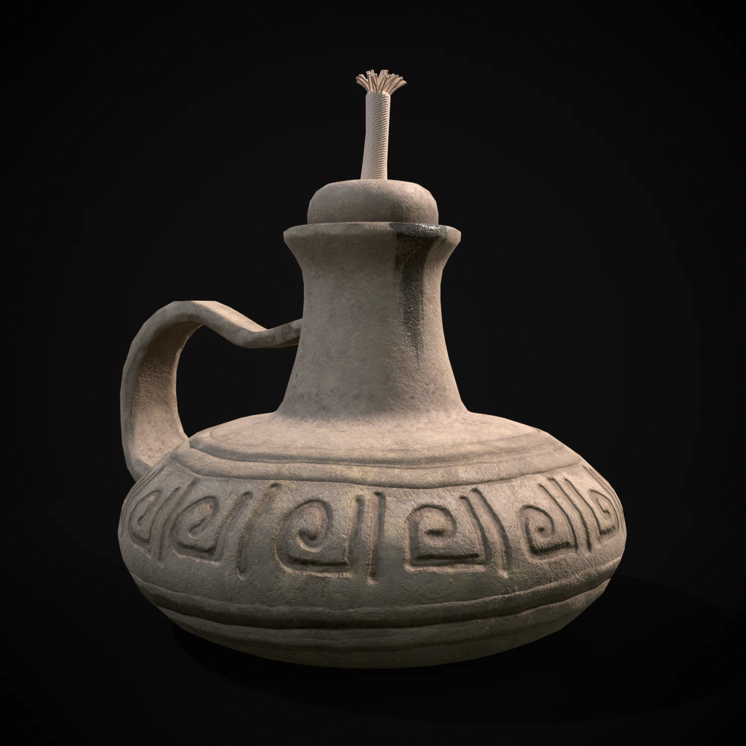 Old Oil Lamp 3D Model .c4d .max .obj .3ds .fbx .stl .blend 