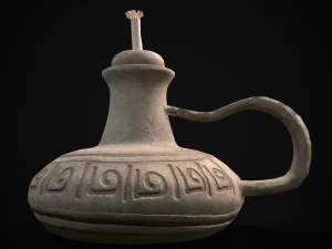 Old Oil Lamp 3D Model