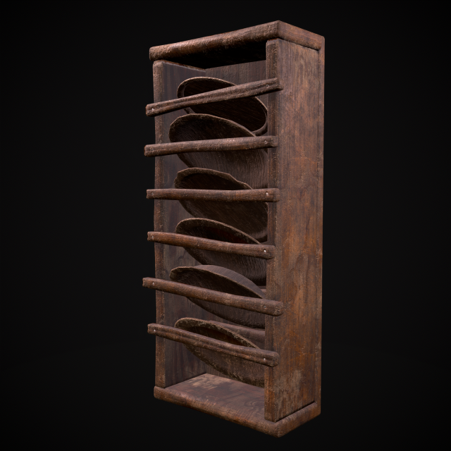Vertical Dish Holder 3D 모델 .c4d .max .obj .3ds .fbx .stl .blend 