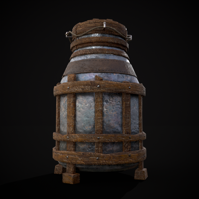 Metal Liquid Storage Container 3D Model .c4d .max .obj .3ds .fbx .stl .blend 