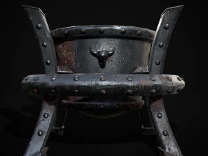Gothic Iron Cauldron 3D Model