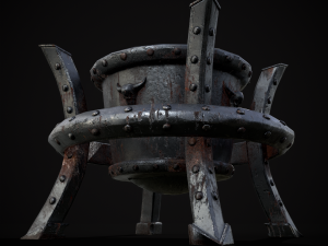 Gothic Iron Cauldron 3D Model