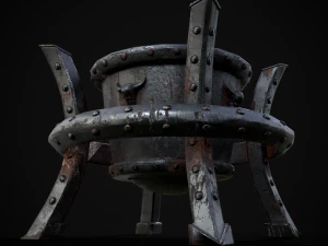 Gothic Iron Cauldron 3D Model