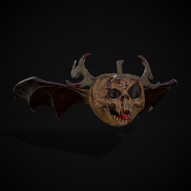 Pumpkin with Wings 3D Модель .c4d .max .obj .3ds .fbx .stl .blend