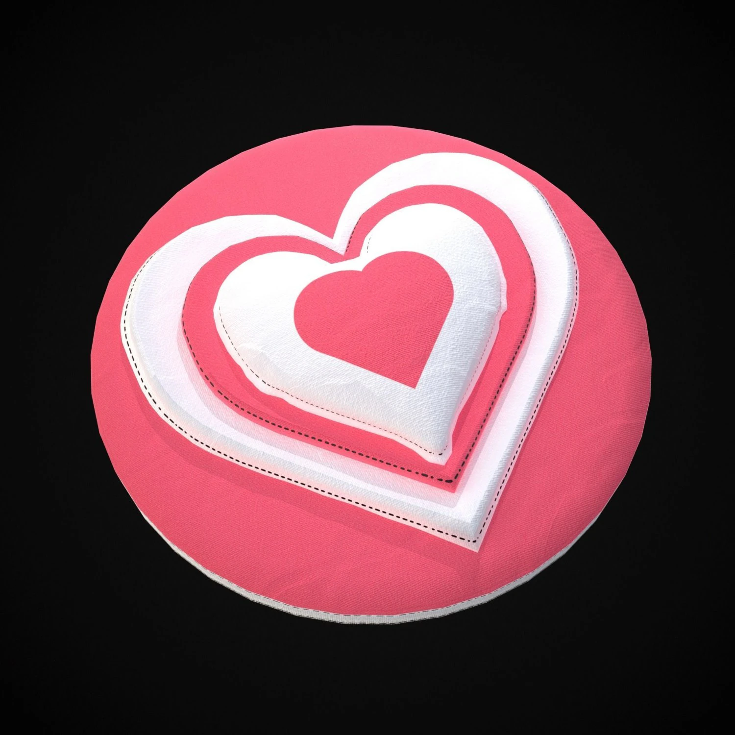 Stitched Craft Heart 3D Model .c4d .max .obj .3ds .fbx .stl .blend