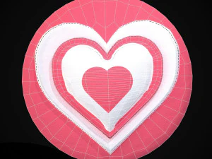 Stitched Craft Heart 3D Model