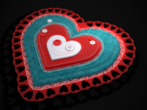 Valentines Fabric Heart 3D Model