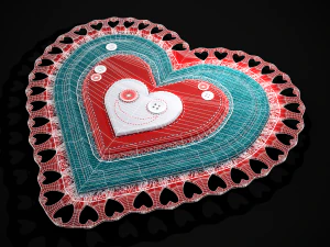 Valentines Fabric Heart 3D Model