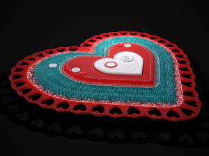 Valentines Fabric Heart 3D Model