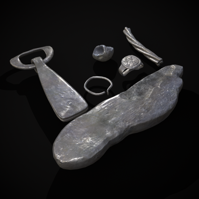 Viking Silver Treasure Model 3D .c4d .max .obj .3ds .fbx .stl .blend 
