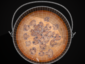 Mushroom Soup in Metal Bowl Modelo 3D