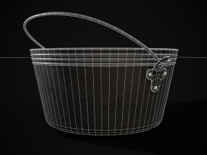 Mushroom Soup in Metal Bowl Modelo 3D