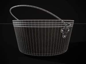 Mushroom Soup in Metal Bowl 3D Model