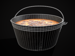 Mushroom Soup in Metal Bowl Modelo 3D